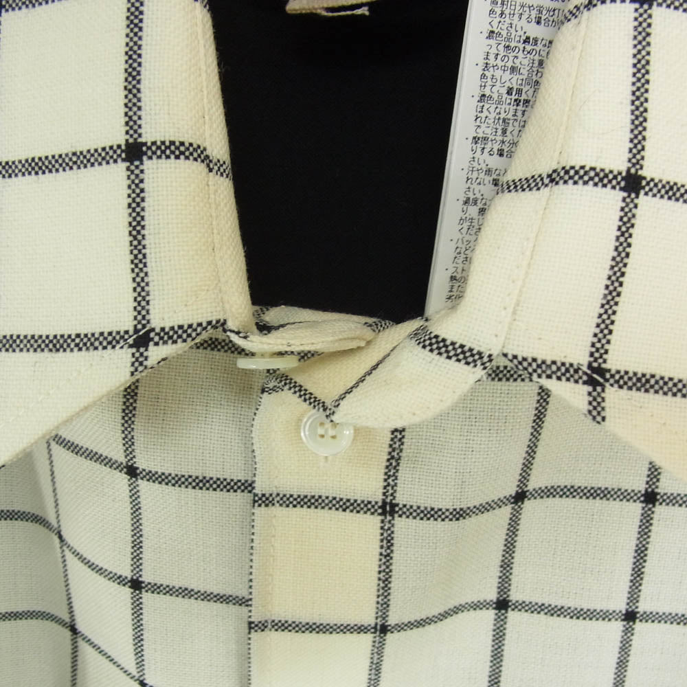 MARNI マルニ CUMU0278Q1 WOOL CHECK SHIRT MAIZE チェック切替 ウール シャツ オフホワイト系 48【美品】【中古】