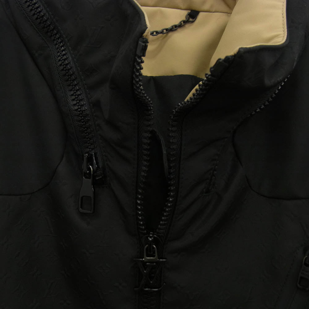 LOUIS VUITTON ルイ・ヴィトン 23AW Monogram Hoodie Technical Blouson Jacket モノグラム フーディー テクニカル ブルゾン ジャケット ブラック系 50【中古】