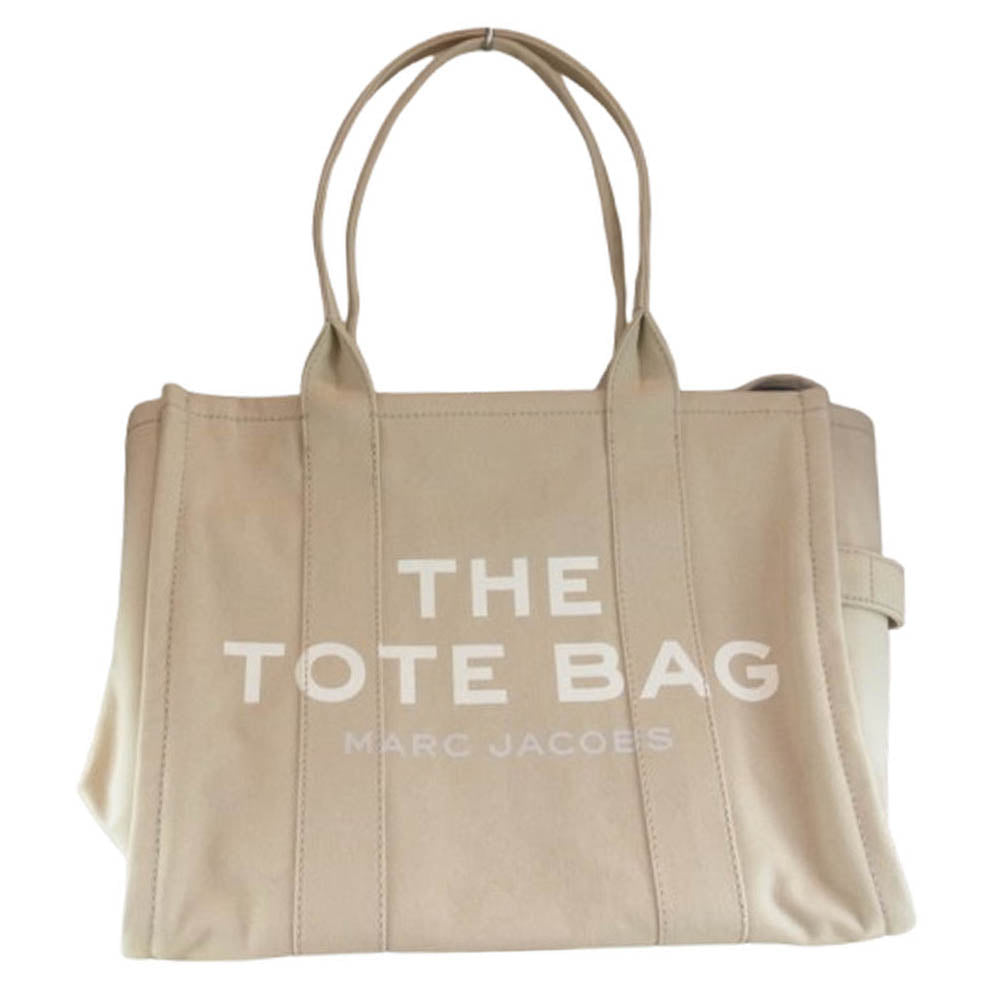 MARC BY MARC JACOBS マークバイマークジェイコブス THE TOTE BAG ロゴ キャンバス トートバッグ ベージュ系【極上美品】【中古】