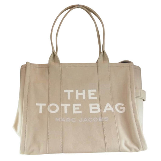 MARC BY MARC JACOBS マークバイマークジェイコブス THE TOTE BAG ロゴ キャンバス トートバッグ ベージュ系【極上美品】【中古】