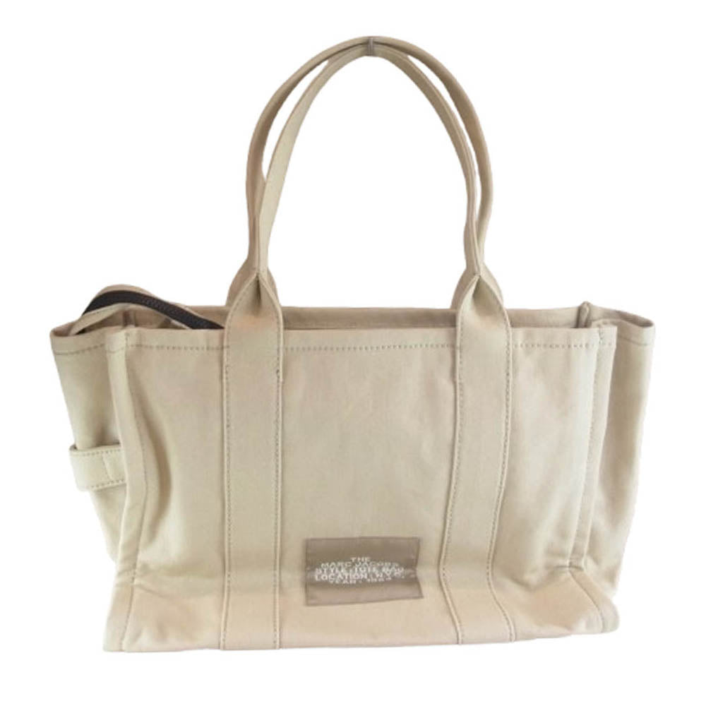 MARC BY MARC JACOBS マークバイマークジェイコブス THE TOTE BAG ロゴ キャンバス トートバッグ ベージュ系【極上美品】【中古】