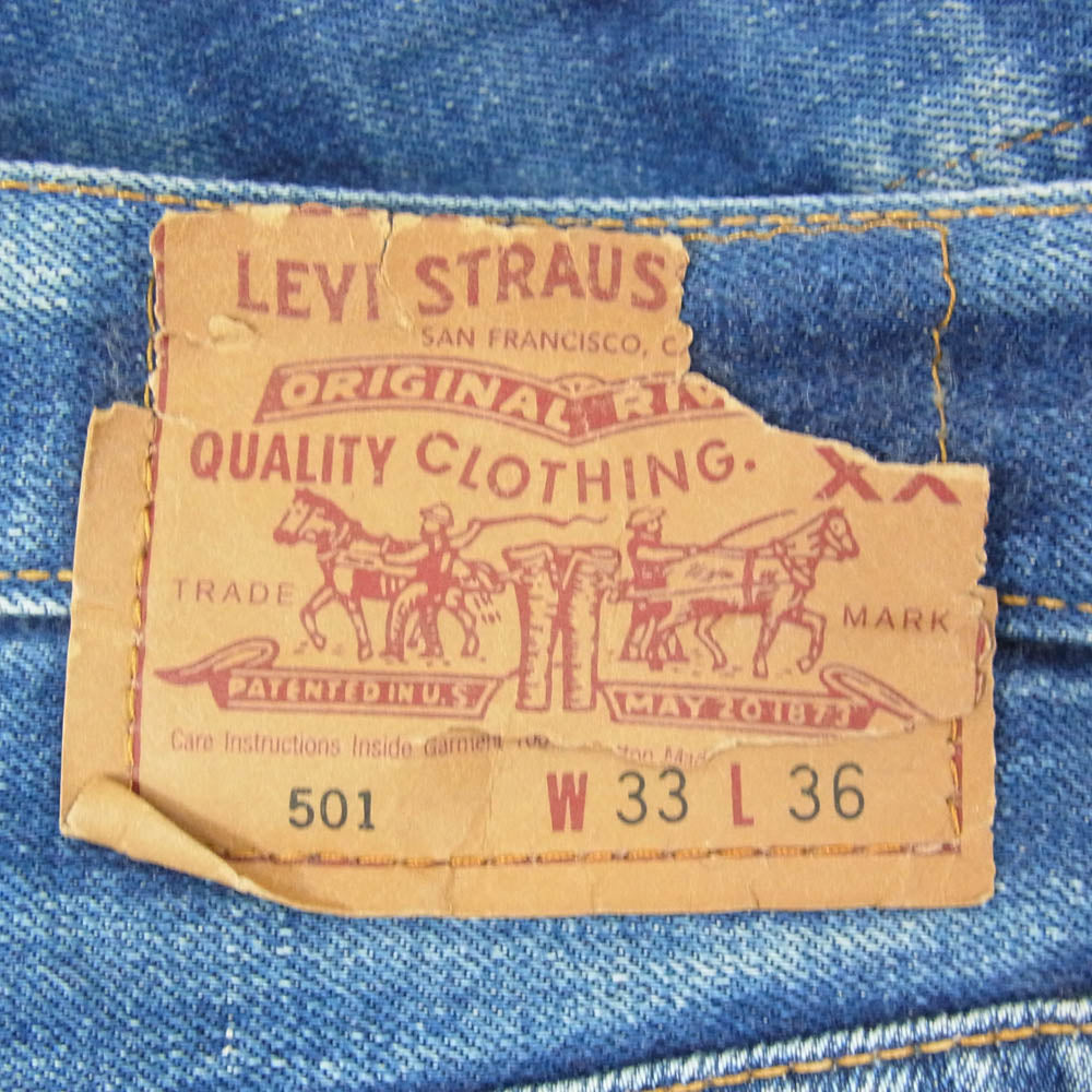 Levi's リーバイス 90s 92年 USA バレンシア工場製 刻印555 501 BIGE 復刻 デニム パンツ インディゴブルー系 W33 L36【中古】