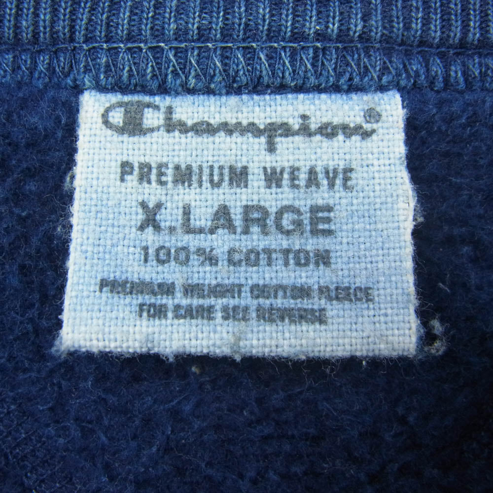 Champion チャンピオン C4-0097 天然藍染 プレミアム ウィーブ クルー スエット ブルー系 XL【中古】