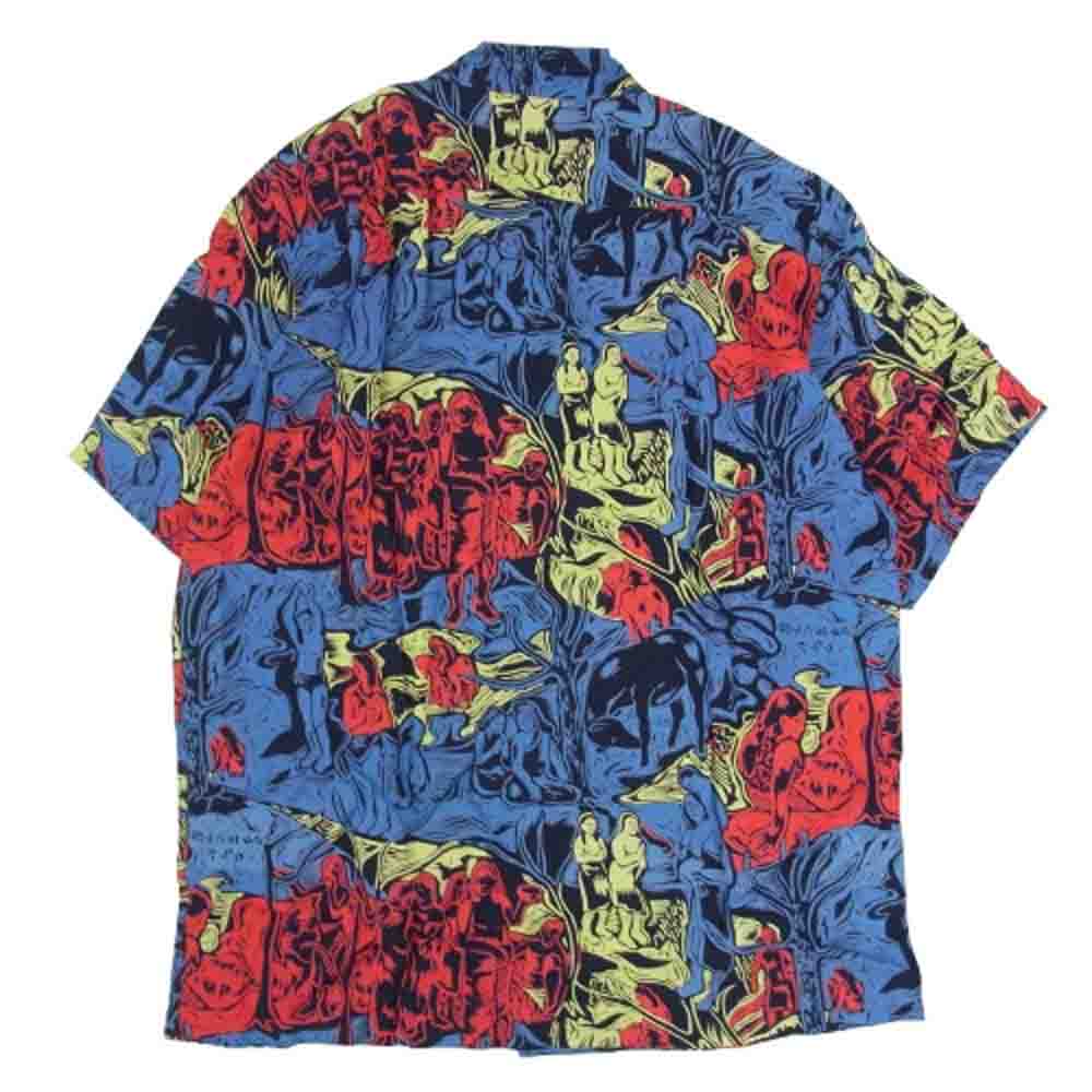 SUN SURF サンサーフ M32500 M品番SP スペシャル SURFBOARD LEIS アロハ ハワイアン 半袖 シャツ ブルー系 L【中古】