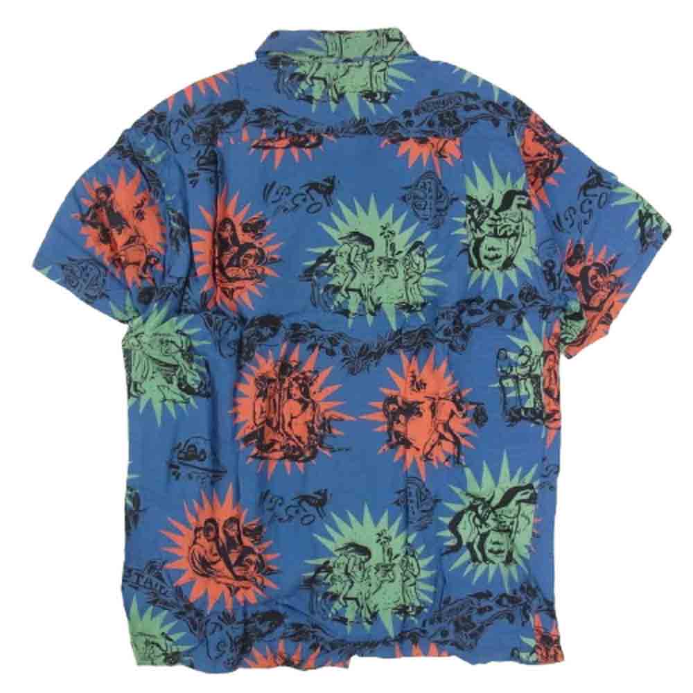 SUN SURF サンサーフ M32913 M品番SP スペシャル KEONI OF HAWAII ジョンメイグス アロハ ハワイアン 半袖 シャツ ブルー系 M【中古】