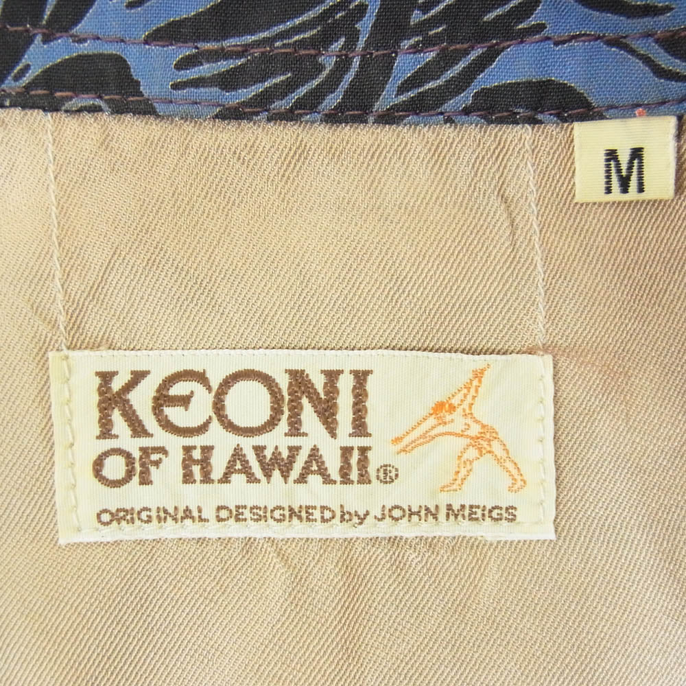 SUN SURF サンサーフ M32913 M品番SP スペシャル KEONI OF HAWAII ジョンメイグス アロハ ハワイアン 半袖 シャツ ブルー系 M【中古】