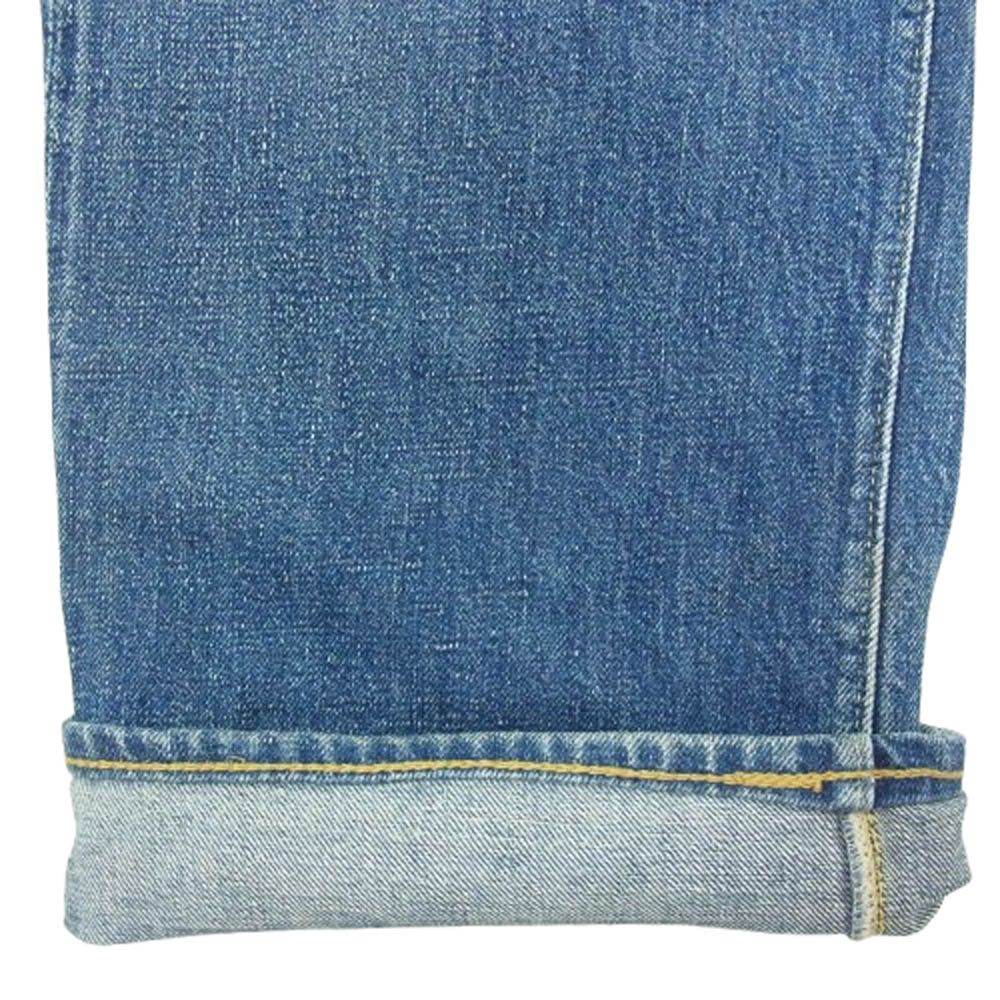 WAREHOUSE ウエアハウス 90s 牛パッチ 裏リベット ボタンフライ デニム パンツ インディゴブルー系 表記サイズ無【中古】