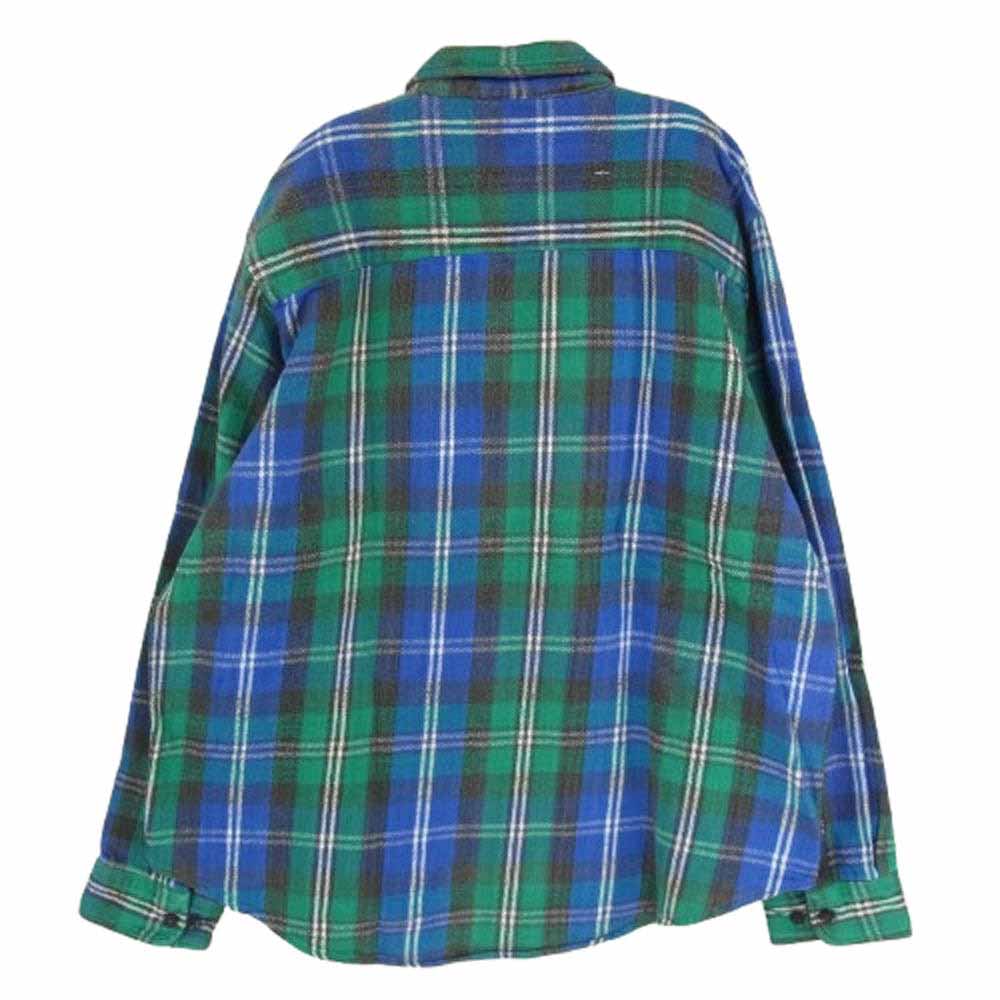 90s FIVE BROTHER ファイブブラザー ヘビーネル チェック シャツ ブルー系 グリーン系 L【中古】