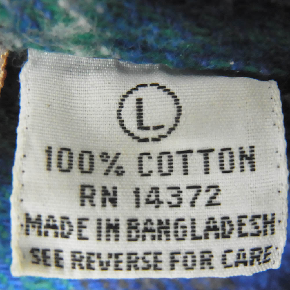 90s FIVE BROTHER ファイブブラザー ヘビーネル チェック シャツ ブルー系 グリーン系 L【中古】