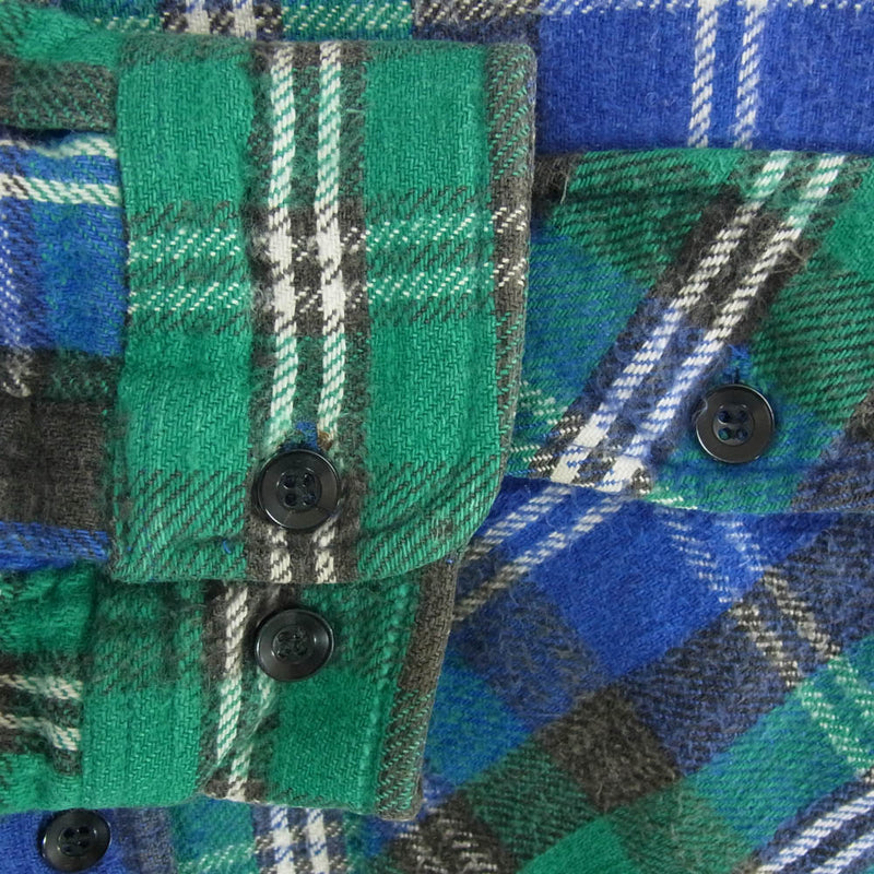 90s Five Brother ヘビネル ブルーグリーン 90s FIVE BROTHER ファイブブラザー ヘビーネル チェック シャツ