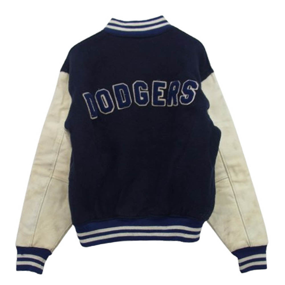 ヴィンテージ 70s USA製 FELCO Top Of The Line フェルコ LA Dodgers ドジャース スタジャン ジャケット ネイビー系 L【中古】