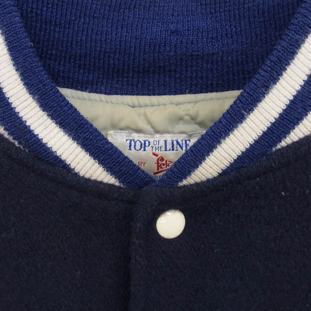 ヴィンテージ 70s USA製 FELCO Top Of The Line フェルコ LA Dodgers ドジャース スタジャン ジャケット ネイビー系 L【中古】