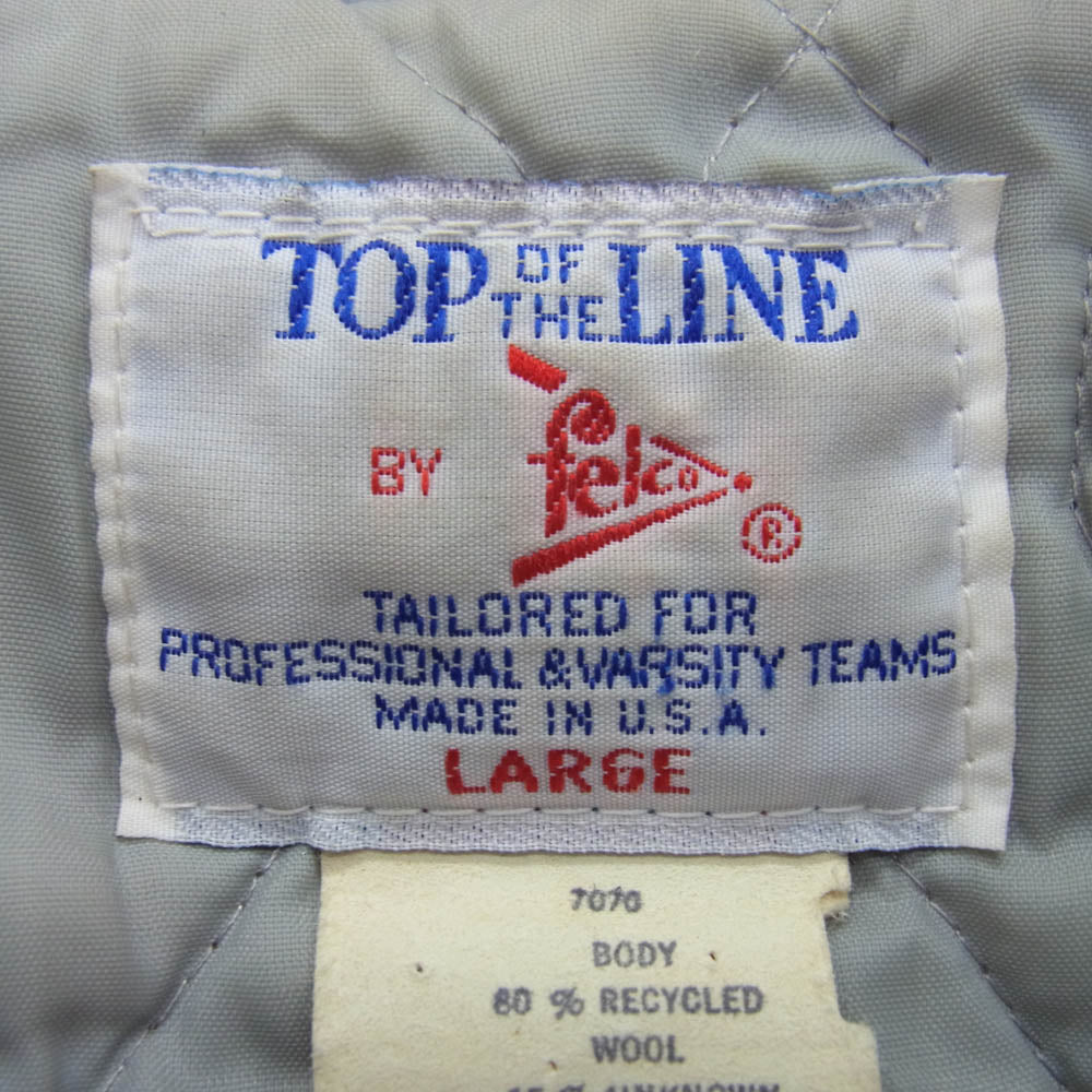 ヴィンテージ 70s USA製 FELCO Top Of The Line フェルコ LA Dodgers ドジャース スタジャン ジャケット ネイビー系 L【中古】