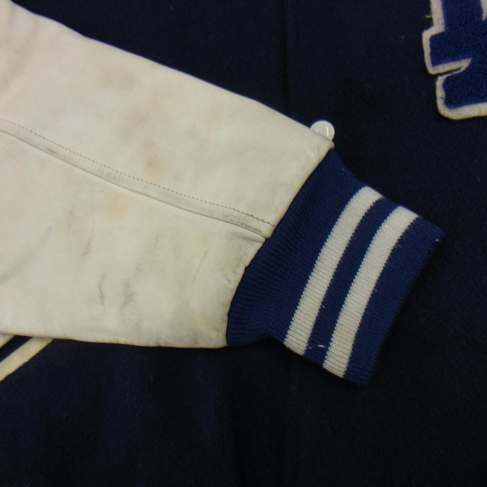 ヴィンテージ 70s USA製 FELCO Top Of The Line フェルコ LA Dodgers ドジャース スタジャン ジャケット ネイビー系 L【中古】