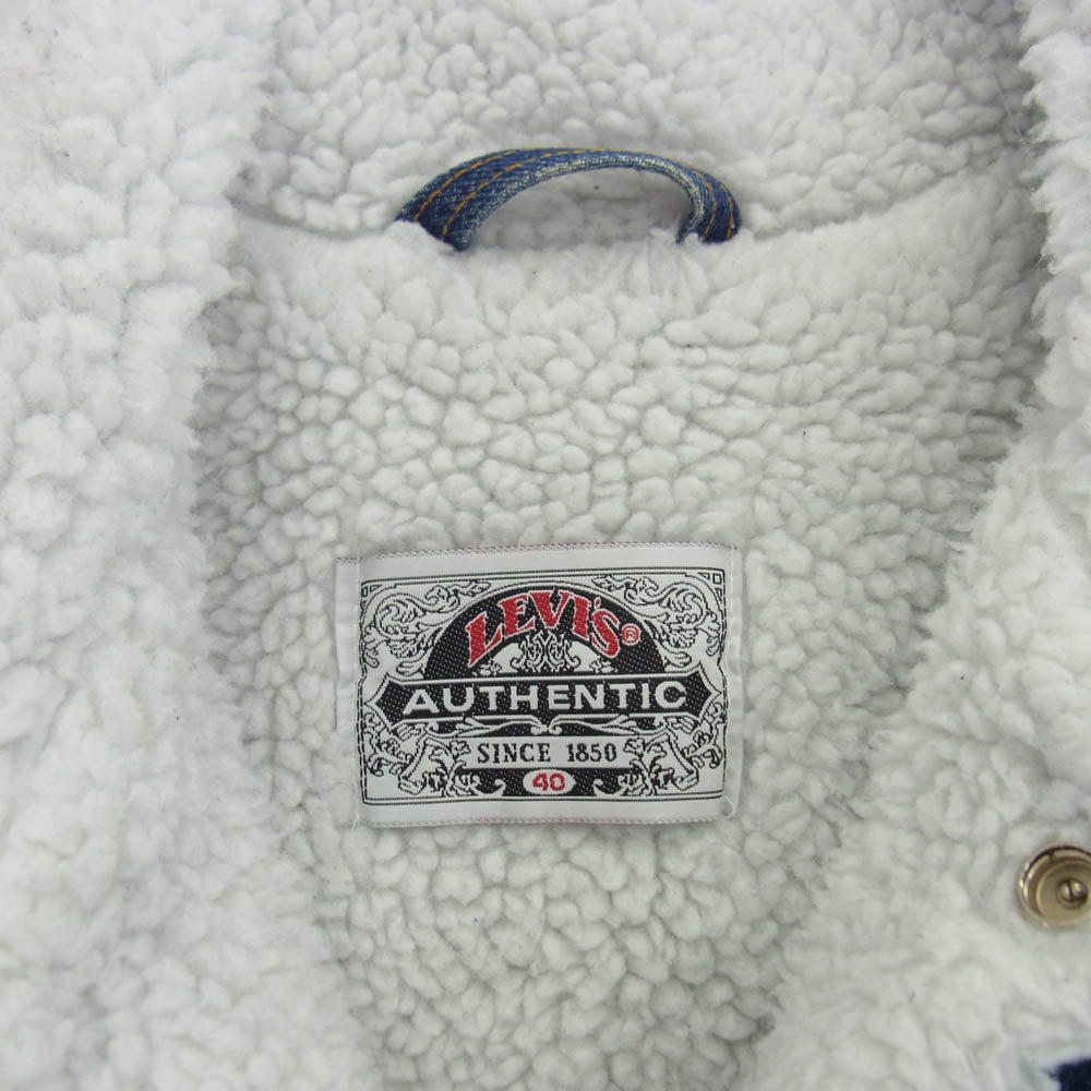 Levi's リーバイス 90s USA フェイエットビル工場製 デニム ボア トラッカー ジャケット インディゴブルー系 40【中古】