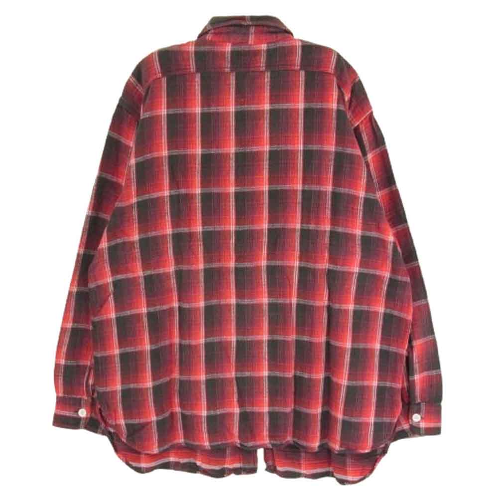 ヴィンテージ 50s BIG YANK ビッグヤンク マチ付き ネル チェック シャツ レッド系 サイズ表記無【中古】