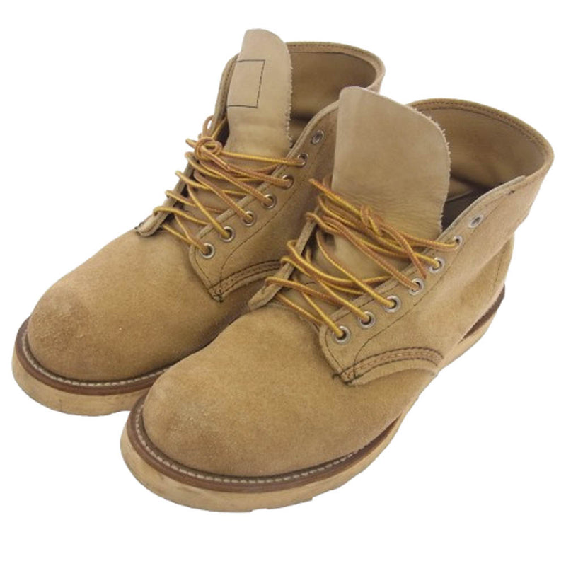 RED WING レッドウィング 8167 四角犬タグ LEGEND MODEL アイリッシュセッター プレーントゥ ブーツ ラフアウト ベージュ系 US7.5E【中古】