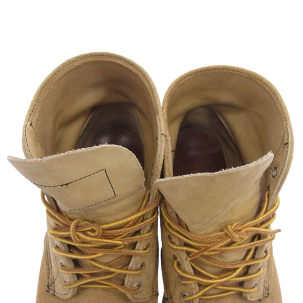 RED WING レッドウィング 8167 四角犬タグ LEGEND MODEL アイリッシュセッター プレーントゥ ブーツ ラフアウト ベージュ系 US7.5E【中古】