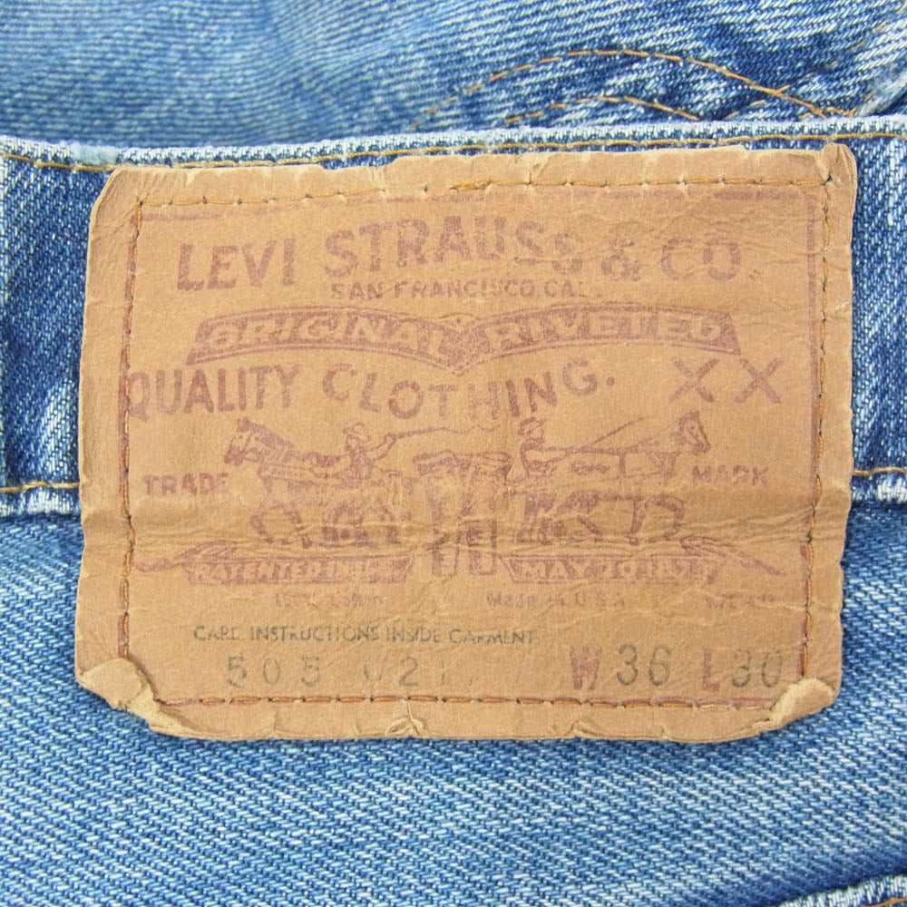Levi's リーバイス 70s 505 66前期 smalle 刻印5 42TALON デニム パンツ ライトブルー系 W36 L30【中古】