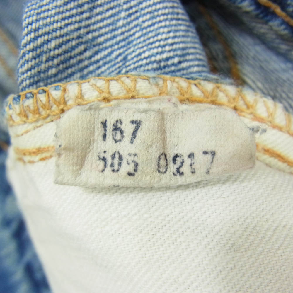 Levi's リーバイス 70s 505 66前期 smalle 刻印5 42TALON デニム パンツ ライトブルー系 W36 L30【中古】