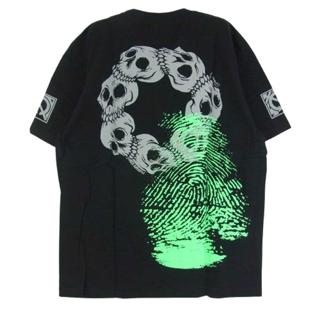 HEX ANTISTYLE ヘックスアンチスタイル フロント プリント ロゴ 半袖 Tシャツ ブラック系 L【極上美品】【中古】