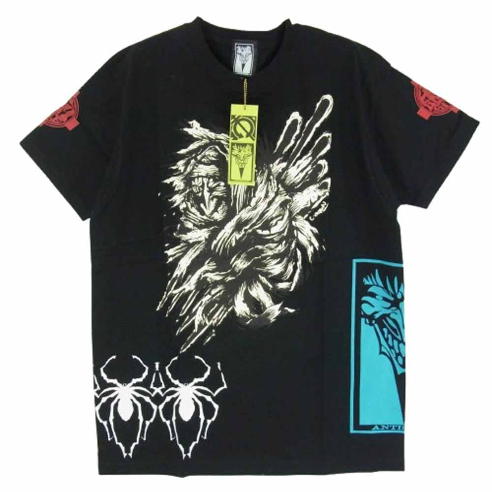 HEX ANTISTYLE ヘックスアンチスタイル フロント プリント ロゴ 半袖 Tシャツ ブラック系 L【極上美品】【中古】