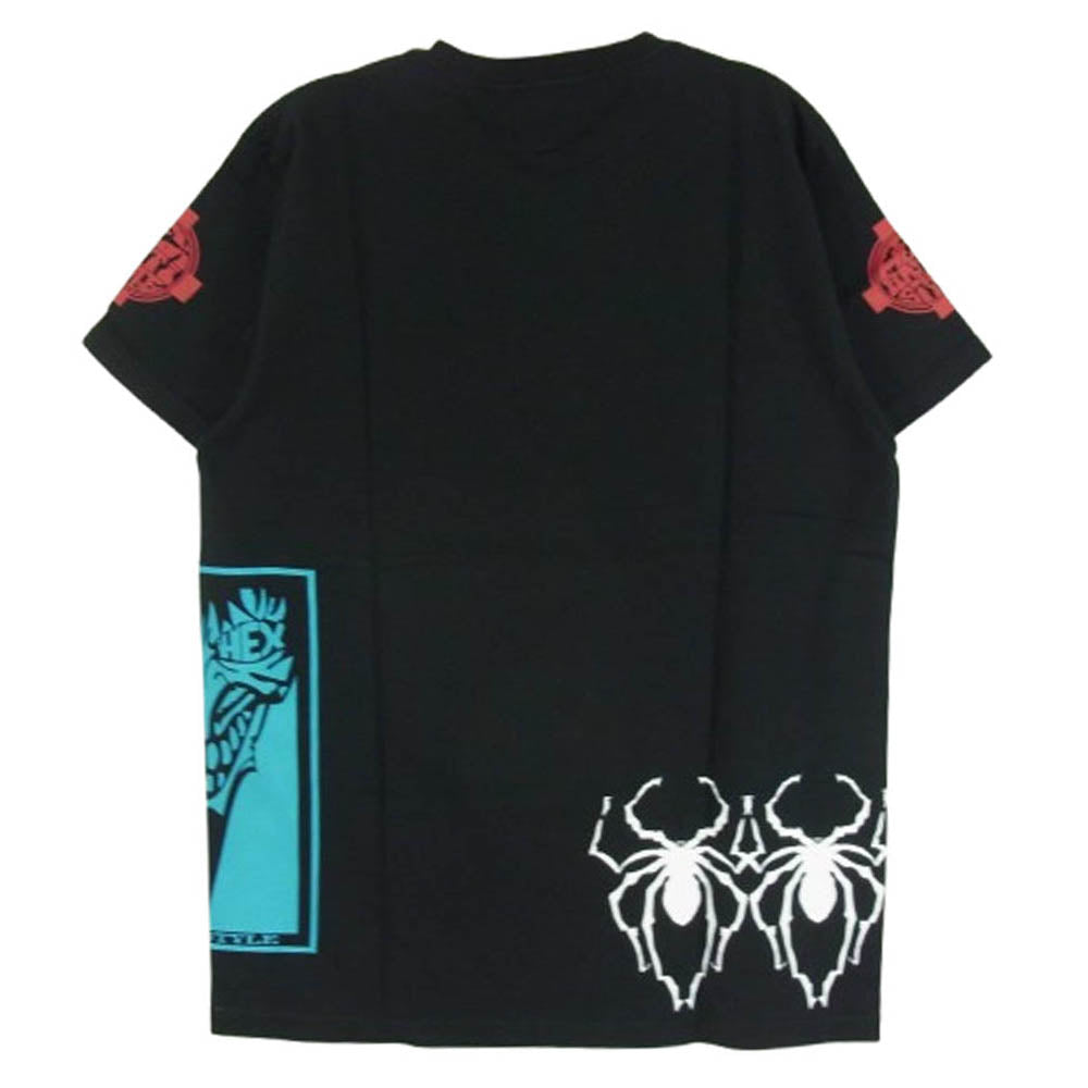 HEX ANTISTYLE ヘックスアンチスタイル フロント プリント ロゴ 半袖 Tシャツ ブラック系 L【極上美品】【中古】
