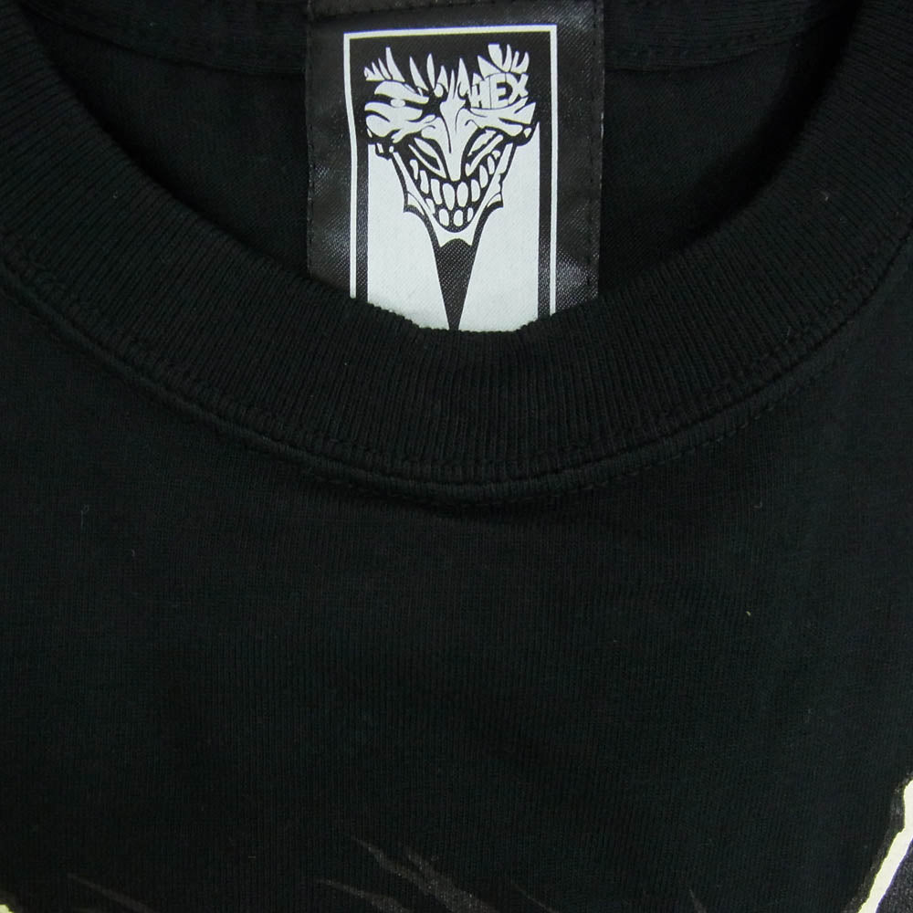 HEX ANTISTYLE ヘックスアンチスタイル フロント プリント ロゴ 半袖 Tシャツ ブラック系 L【極上美品】【中古】