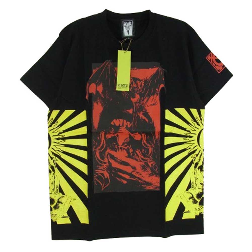 HEX ANTISTYLE ヘックスアンチスタイル フロント プリント ロゴ 半袖 Tシャツ ブラック系 L【極上美品】【中古】
