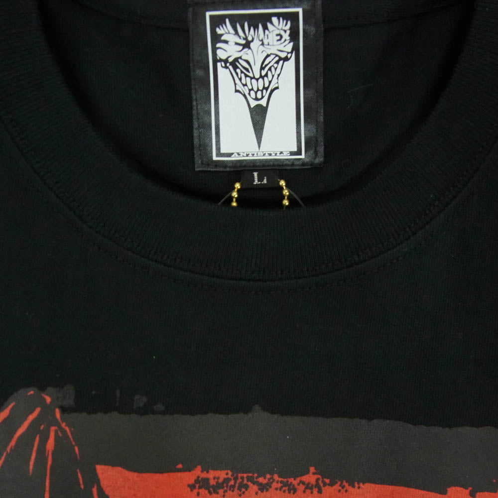 HEX ANTISTYLE ヘックスアンチスタイル フロント プリント ロゴ 半袖 Tシャツ ブラック系 L【極上美品】【中古】
