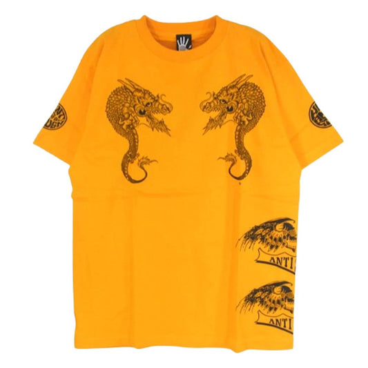 HEX ANTISTYLE ヘックスアンチスタイル フロント プリント ロゴ 半袖 Tシャツ オレンジ系 L【極上美品】【中古】