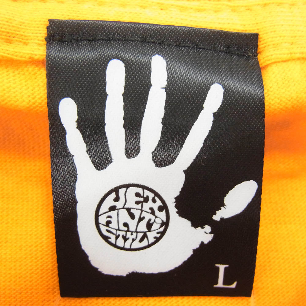 HEX ANTISTYLE ヘックスアンチスタイル フロント プリント ロゴ 半袖 Tシャツ オレンジ系 L【極上美品】【中古】