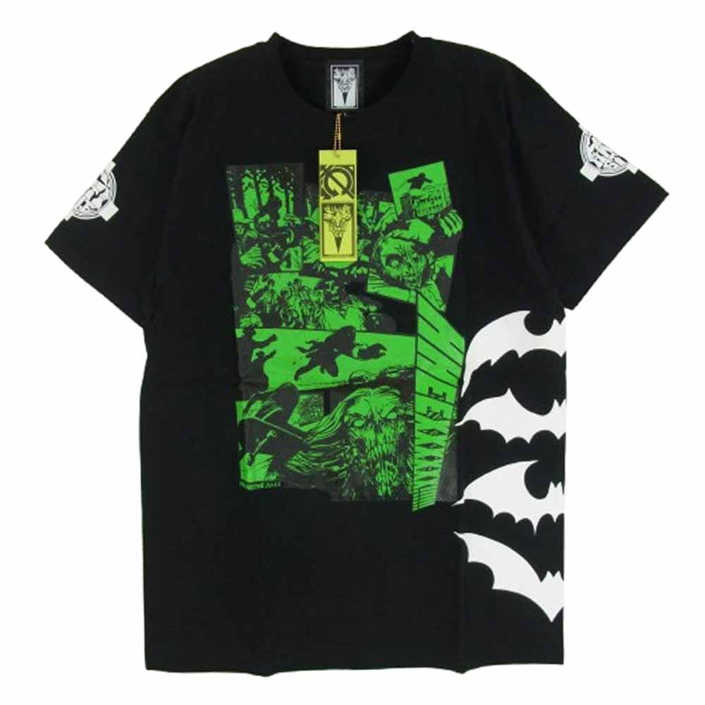 HEX ANTISTYLE ヘックスアンチスタイル フロント プリント ロゴ 半袖 Tシャツ ブラック系 L【極上美品】【中古】