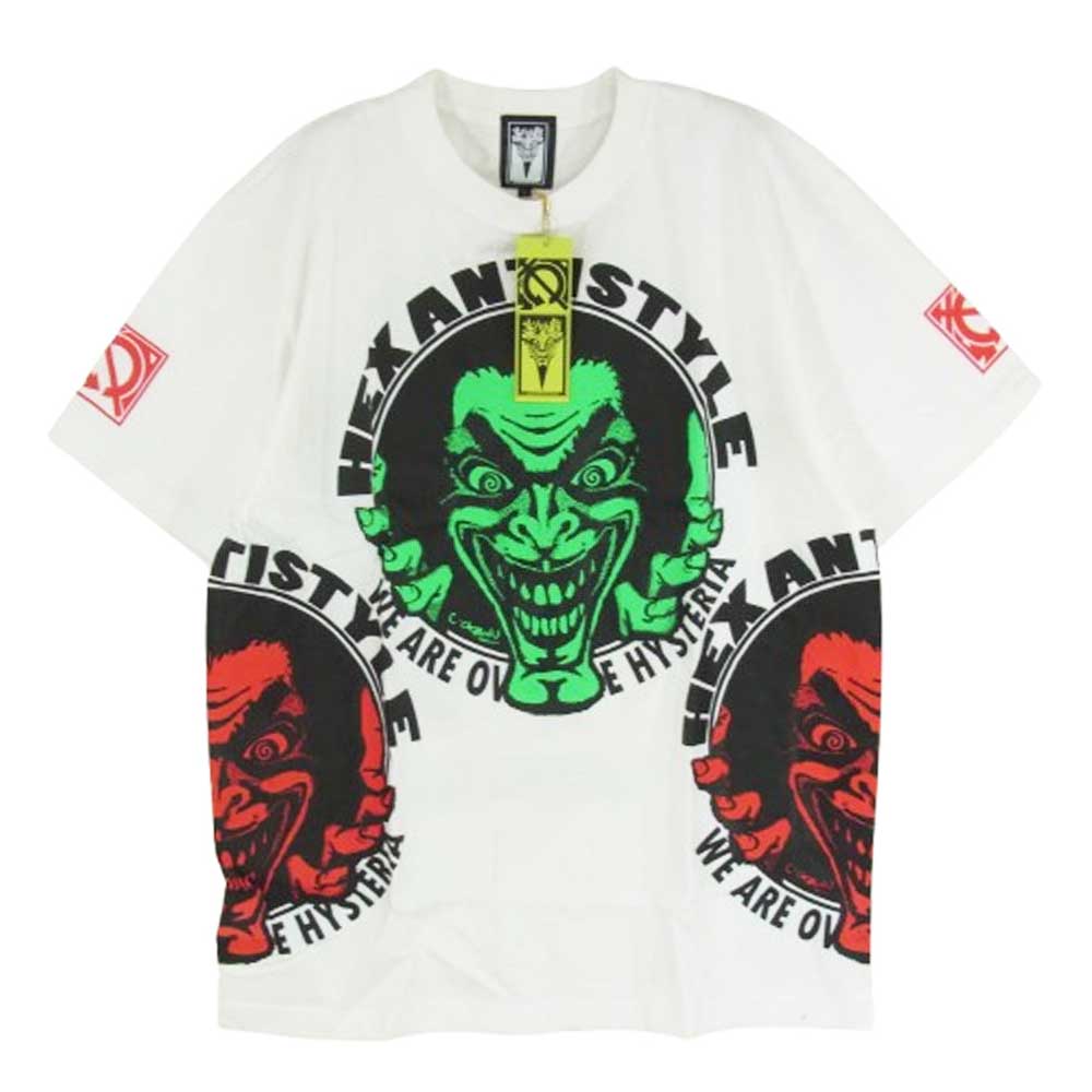 HEX ANTISTYLE ヘックスアンチスタイル フロント プリント ロゴ 長袖 Tシャツ ホワイト系 L【極上美品】【中古】