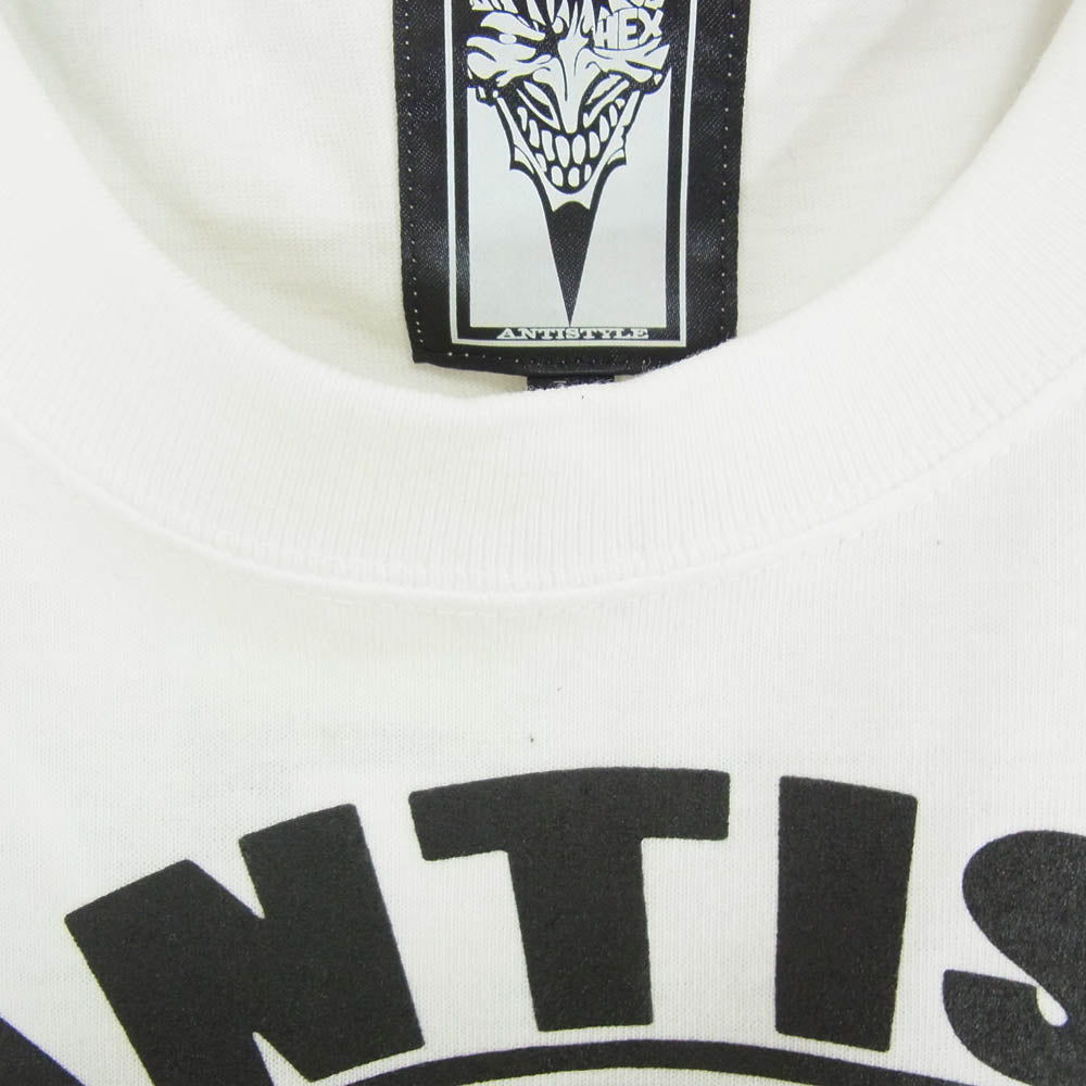 HEX ANTISTYLE ヘックスアンチスタイル フロント プリント ロゴ 長袖 Tシャツ ホワイト系 L【極上美品】【中古】