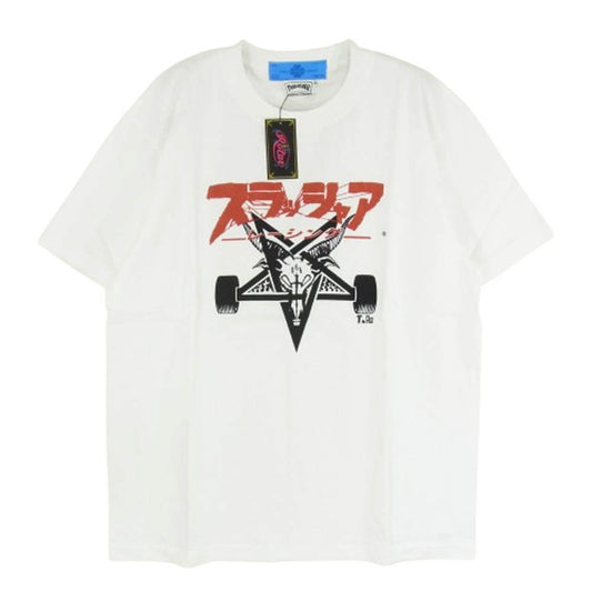 パンク ドランカーズ フロント プリント ロゴ 666 半袖 Tシャツ ホワイト系 L【極上美品】【中古】