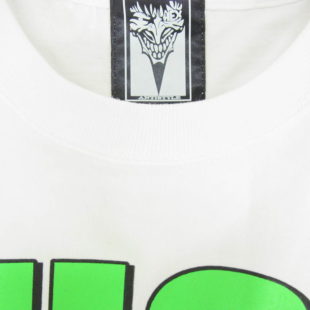 HEX ANTISTYLE ヘックスアンチスタイル フロント プリント ロゴ 半袖 Tシャツ ホワイト系 L【極上美品】【中古】