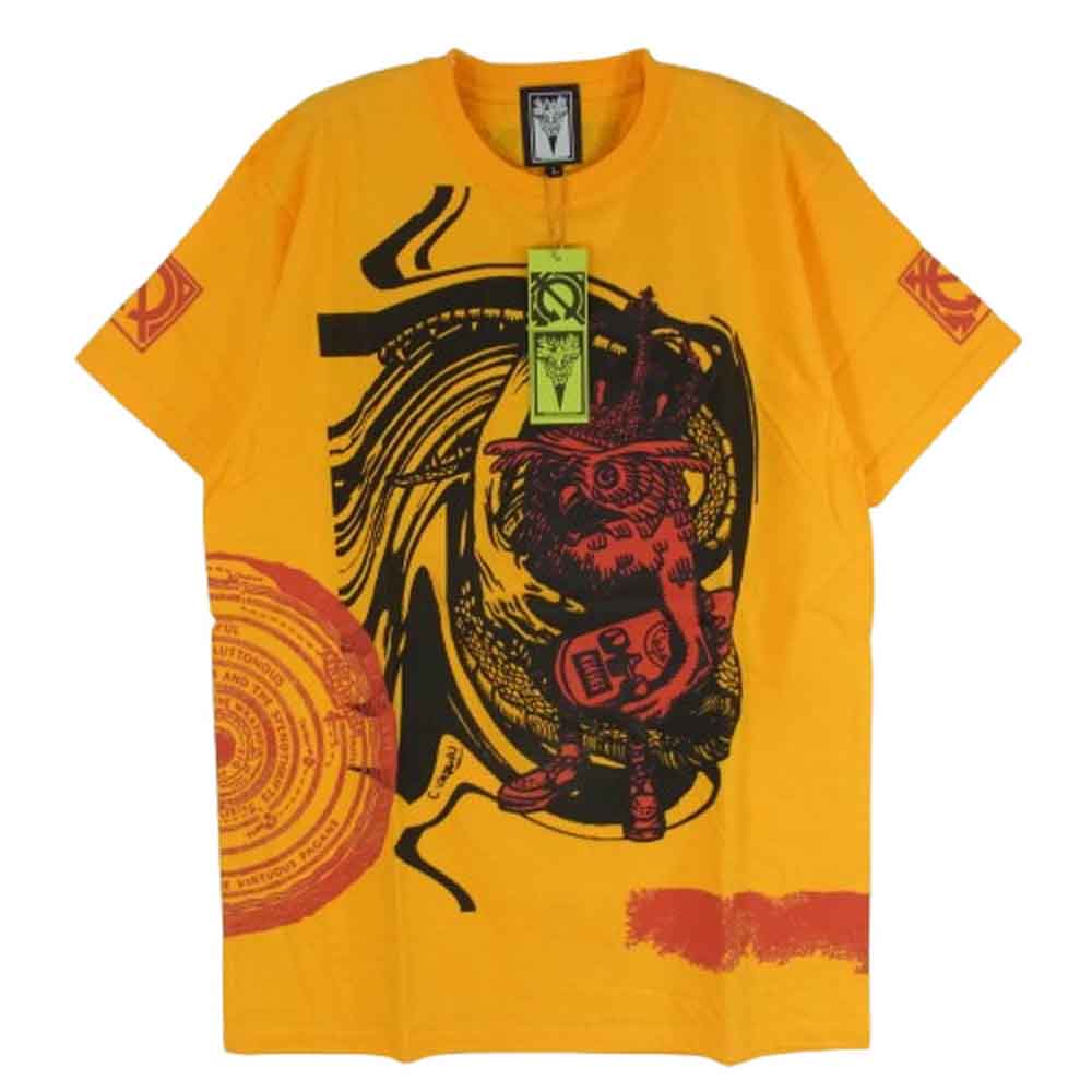 HEX ANTISTYLE ヘックスアンチスタイル フロント プリント ロゴ 半袖 Tシャツ オレンジ系 L【極上美品】【中古】