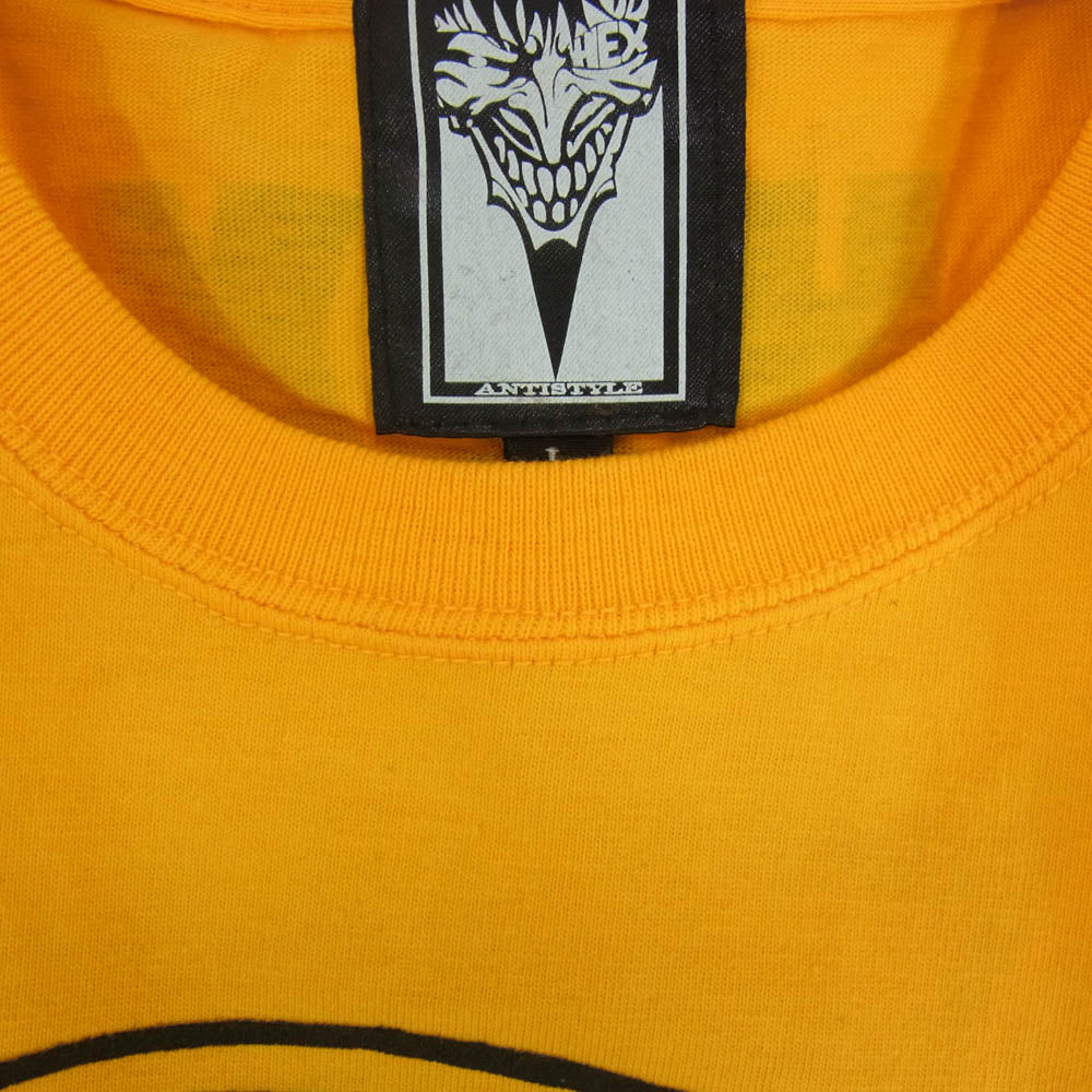 HEX ANTISTYLE ヘックスアンチスタイル フロント プリント ロゴ 半袖 Tシャツ オレンジ系 L【極上美品】【中古】