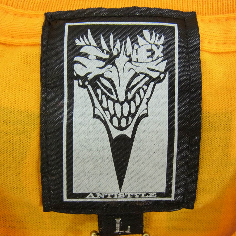 HEX ANTISTYLE ヘックスアンチスタイル フロント プリント ロゴ 半袖 Tシャツ オレンジ系 L【極上美品】【中古】