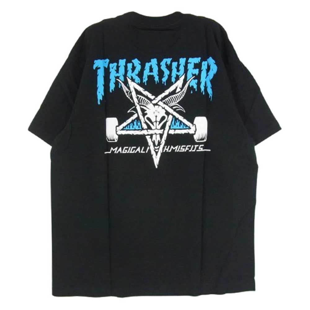マジカル モッシュミ スフィッツ M502 MxxMxM × THRASHER スラッシャー フロント プリント ロゴ 半袖 Tシャツ ブラック系 L【極上美品】【中古】