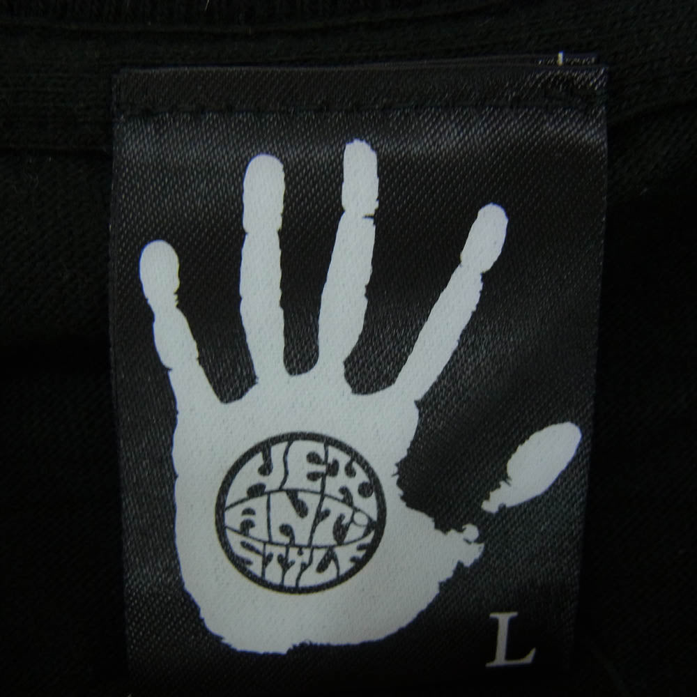 HEX ANTISTYLE ヘックスアンチスタイル フロント プリント ロゴ 半袖 Tシャツ ブラック系 L【極上美品】【中古】