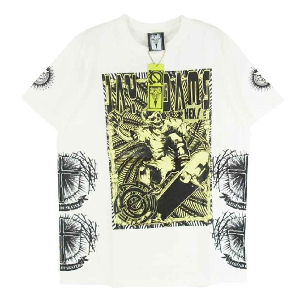 HEX ANTISTYLE ヘックスアンチスタイル フロント プリント ロゴ 半袖 Tシャツ ホワイト系 L【極上美品】【中古】