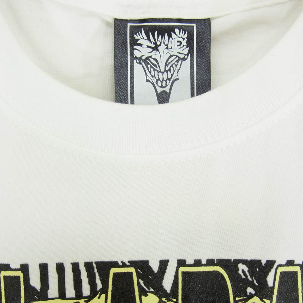 HEX ANTISTYLE ヘックスアンチスタイル フロント プリント ロゴ 半袖 Tシャツ ホワイト系 L【極上美品】【中古】