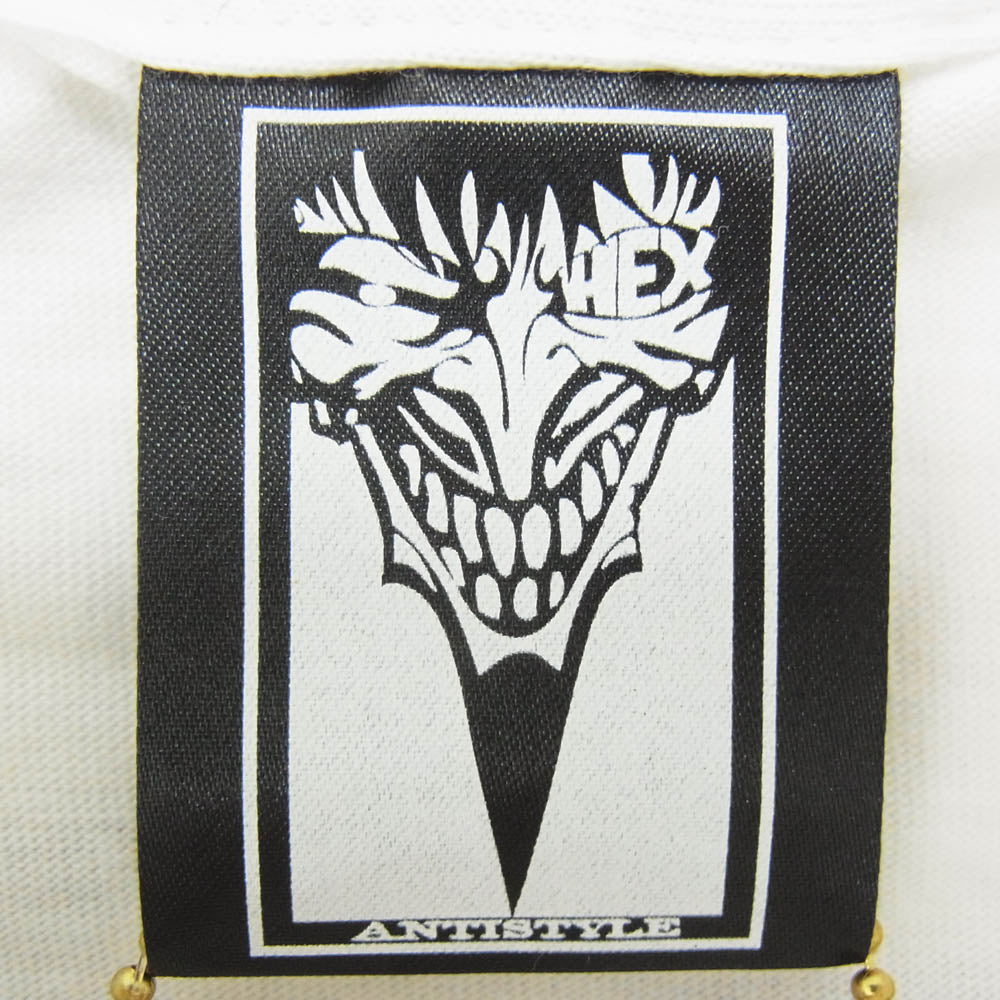 HEX ANTISTYLE ヘックスアンチスタイル フロント プリント ロゴ 半袖 Tシャツ ホワイト系 L【極上美品】【中古】