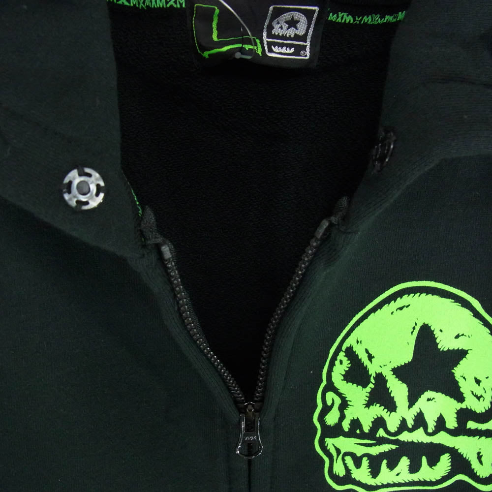 M682 MAGICAL MO ZIP ロゴ プリント ジップ フーディ パーカー ブラック系 L【極上美品】【中古】