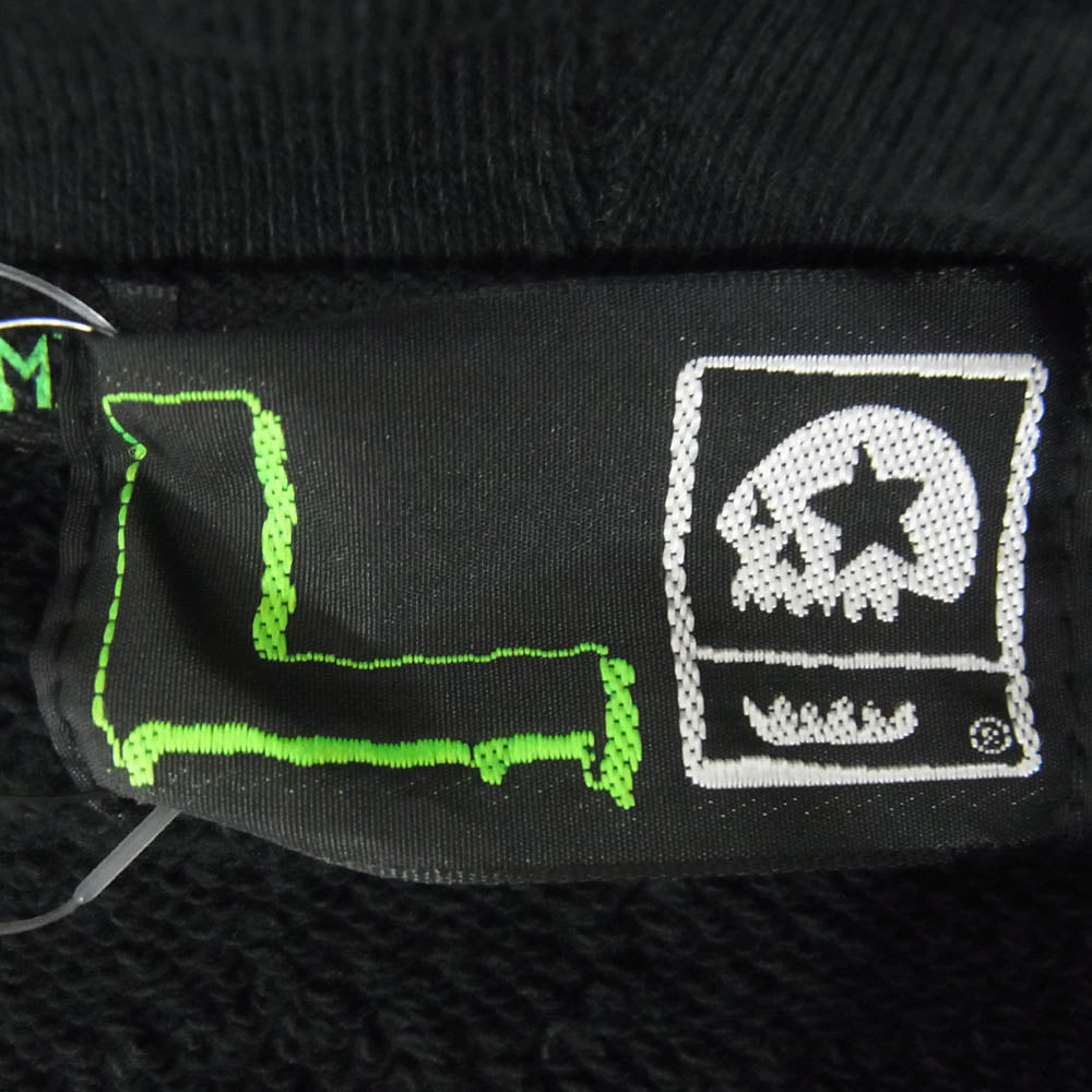 M682 MAGICAL MO ZIP ロゴ プリント ジップ フーディ パーカー ブラック系 L【極上美品】【中古】