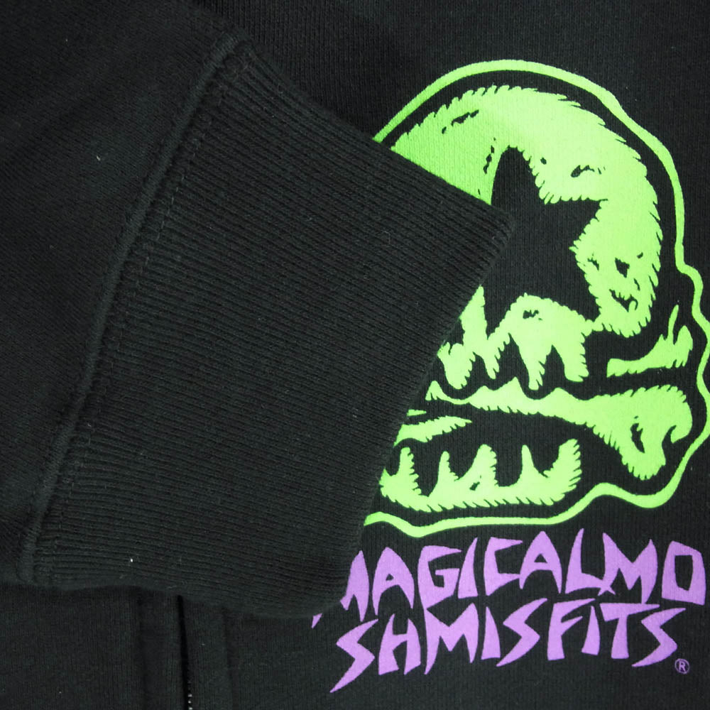 M682 MAGICAL MO ZIP ロゴ プリント ジップ フーディ パーカー ブラック系 L【極上美品】【中古】