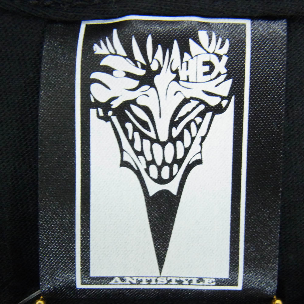 HEX ANTISTYLE ヘックスアンチスタイル フロント プリント ロゴ 半袖 Tシャツ ブラック系 L【極上美品】【中古】