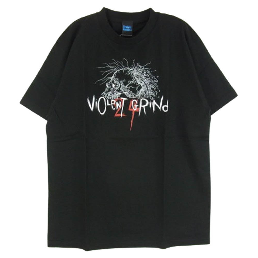 バイオレント グラインド フロント プリント ロゴ 半袖 Tシャツ ブラック系 L【極上美品】【中古】